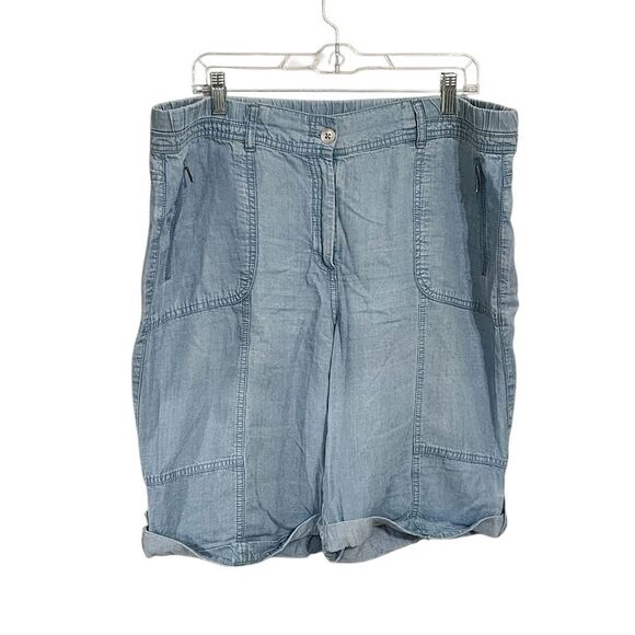 Chico's Bermuda Shorts Soft Denim Light Wash 16 - Picture 1 of 4